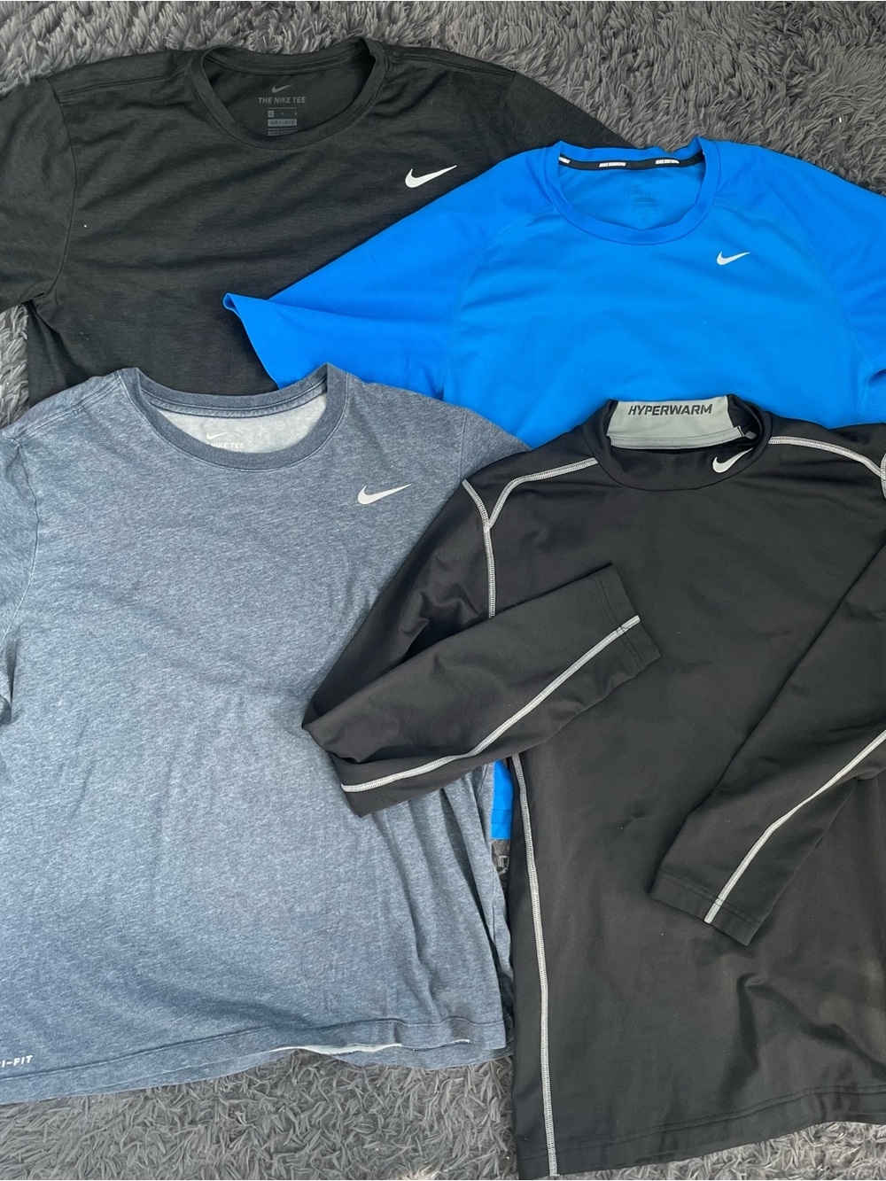 Men Size Large Nike Dri-Fit T-shirt Pro Combat Fitted HyperWarm Athletic Bundle